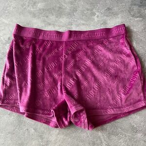 Juicy Couture Sleepwear Lounge Shorts Velour Logo Embossed Purple Comfy‎